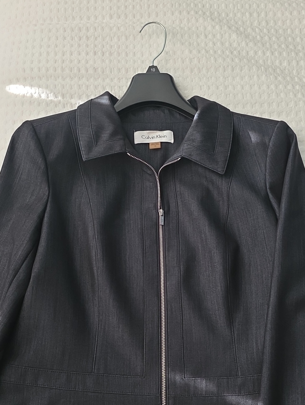 Calvin Klein Black Zip-Front Blazer Jacket
